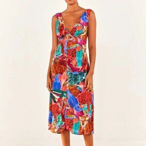 FARM Rio | Animal Collage Midi Dress | S | NWT